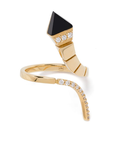  Anapsara 18k Rose Gold Temptation Diamond And Onyx Ring 