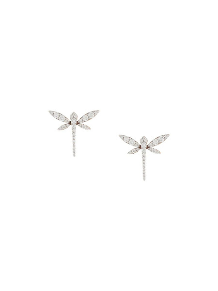  Anapsara 18kt Rose Gold And Diamond Mini Dragonfly Earrings - Pink 
