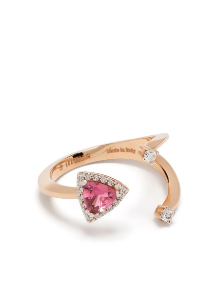  Anapsara 18kt Rose Gold Micro Diamond And Tourmaline Ring - Pink 