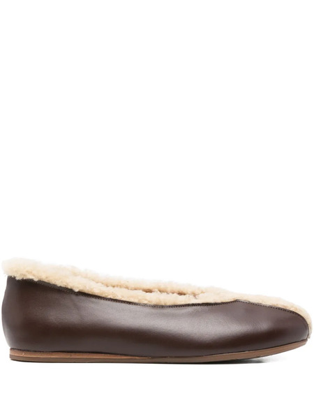  Ancient Greek Sandals Aeropi Shearling-trim Ballet Flats - Brown 