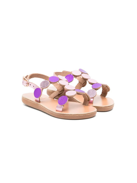  Ancient Greek Sandals Kids Little Uranos Leather Sandals - Purple 