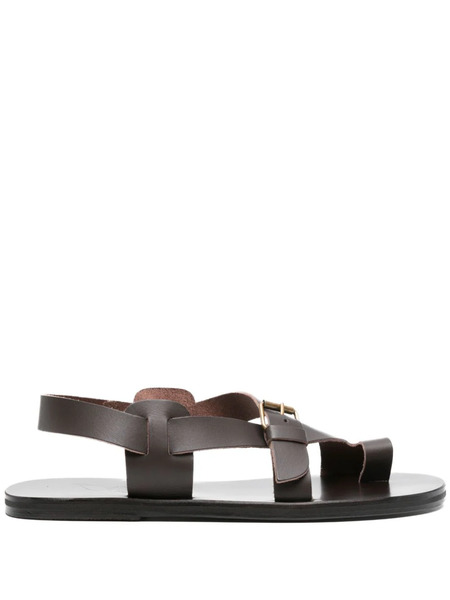  Ancient Greek Sandals Paris Flat Leather Sandals - Brown 