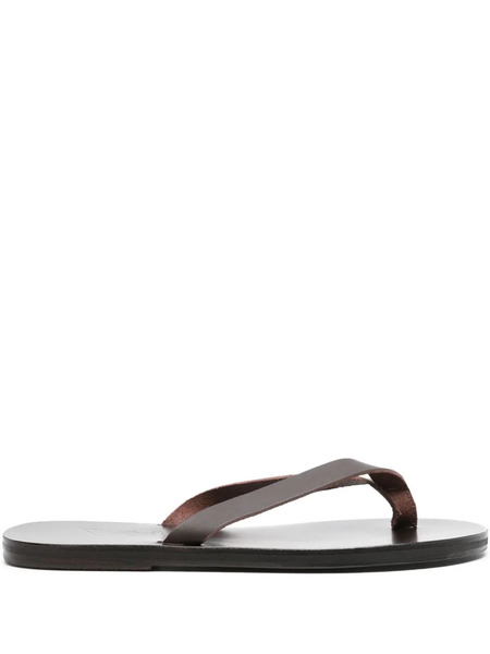  Ancient Greek Sandals Solon Flat Leather Sandals - Brown 