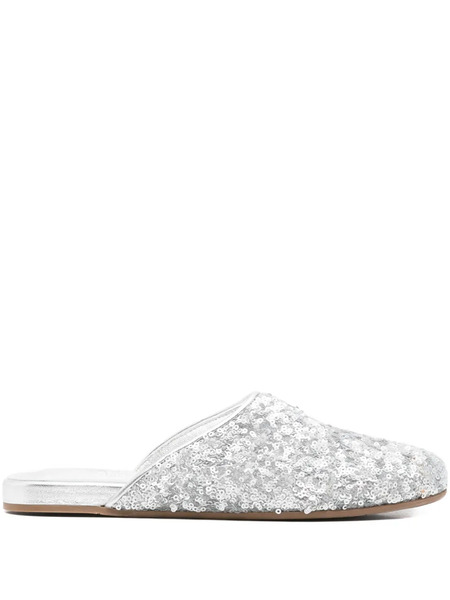  Ancient Greek Sandals The Slipper Sequined Mules - Silver 