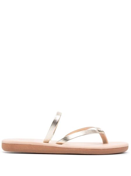  Ancient Greek Sandals Vachetta Leather Flip Flops - Metallic 