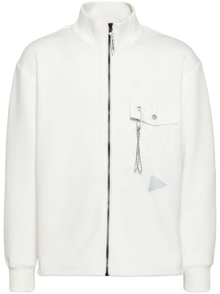  And Wander Airy Warm Zipped Jacket - White 