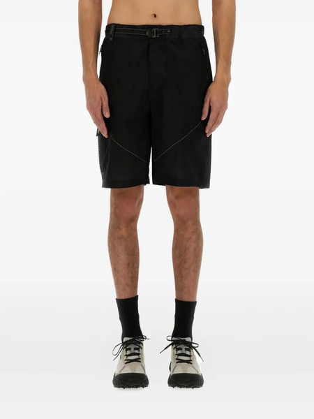  And Wander Belted Mesh-panel Shorts - Black 