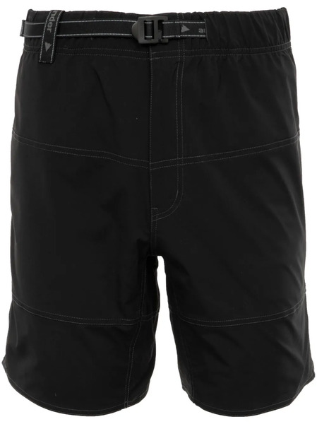  And Wander Contrast-stitch Belted Shorts - Black 