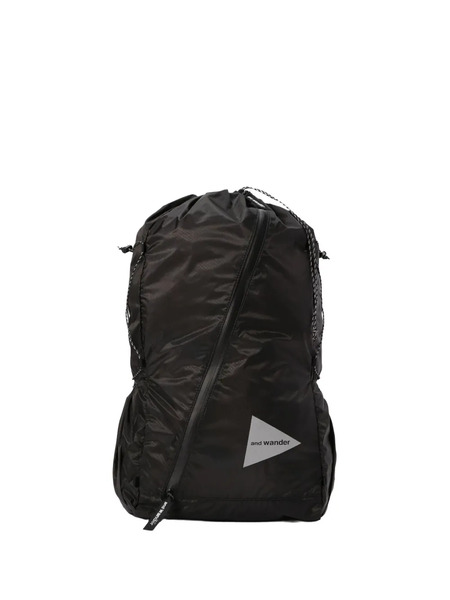  And Wander Drawstring Zip Backpack - Black 
