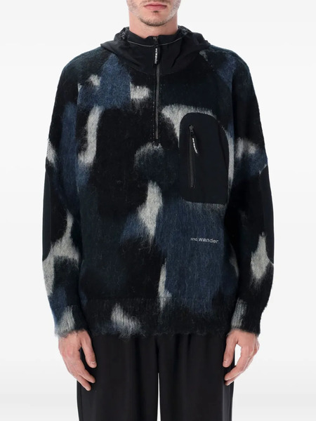  And Wander Hooded Zip Sweater - Blue 