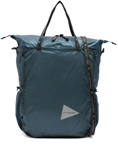  And Wander Logo-print Tote Bag - Blue 