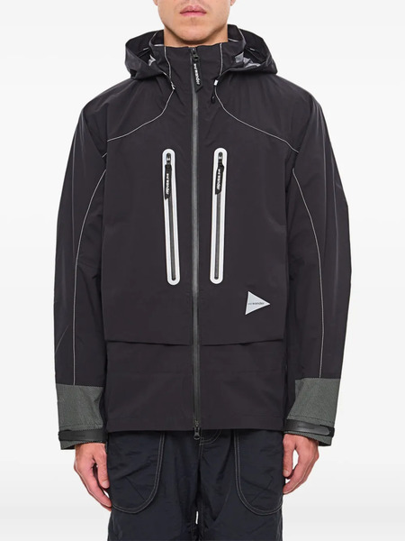  And Wander Shield-effect Hooded Jacket - Black 