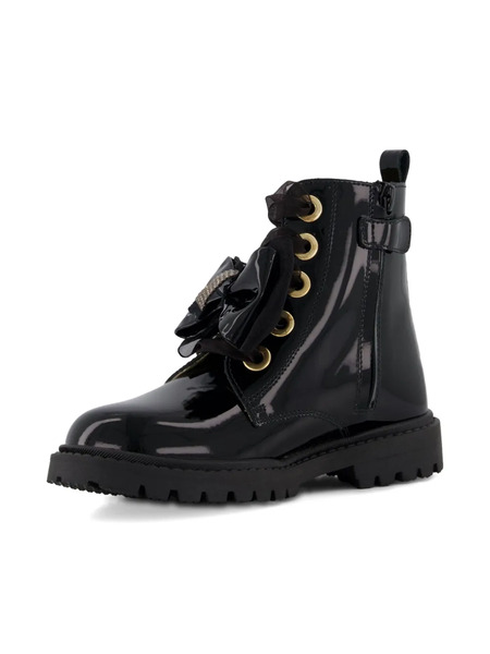  Andanines Patent-finish Leather Boots - Black 