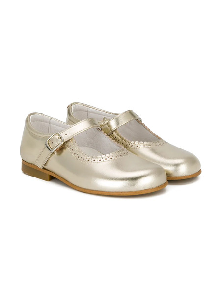  Andanines Scalloped Detail Ballerinas - Metallic 