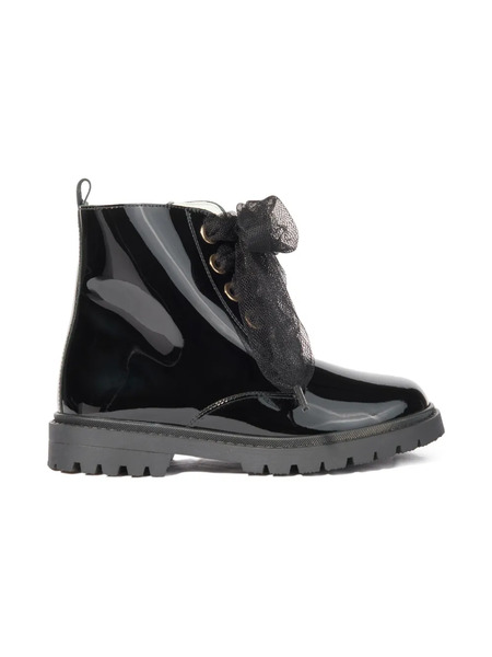  Andanines Tulle Bow Lace-up Boots - Black 