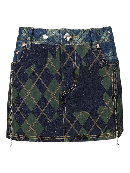  Andersson Bell Argyle-pattern Skirt - Blue 