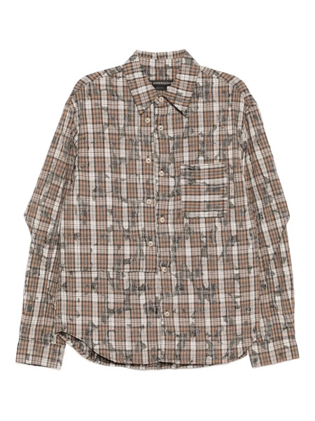  Andersson Bell Checked Layered Shirt - Brown 
