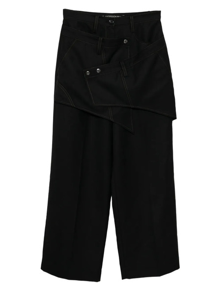  Andersson Bell Crossover-wrap Trousers - Black 