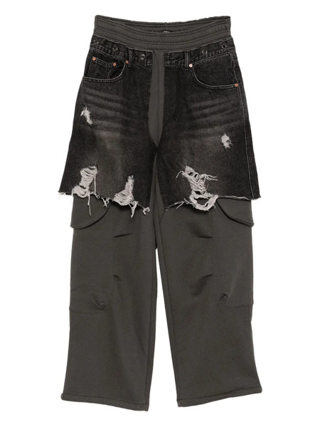  Andersson Bell Denim-inset Trousers - Black 