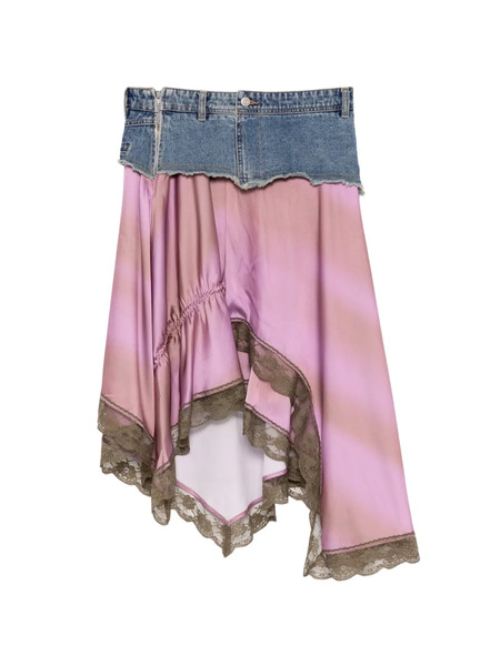  Andersson Bell Denim Lace Midi Skirt - Pink 