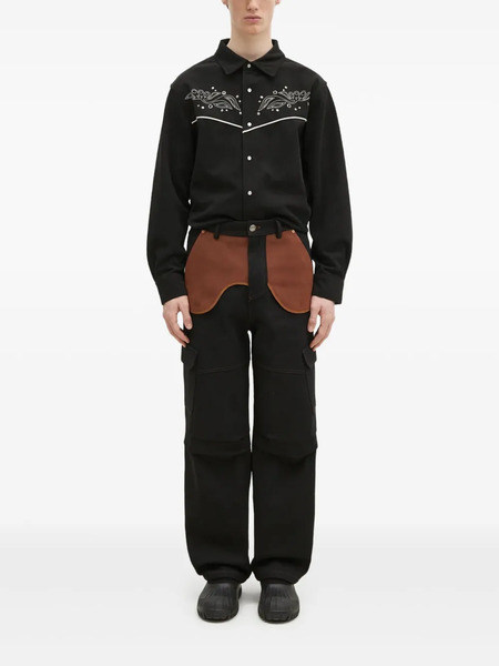  Andersson Bell Embroidered Yoke Shirt - Black 