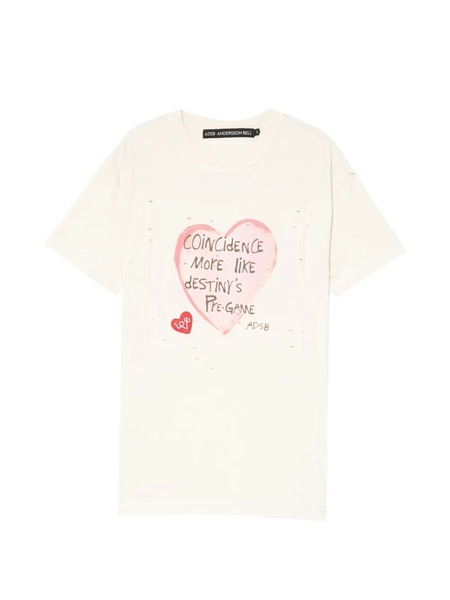  Andersson Bell Heart Message T-shirt - Neutrals 