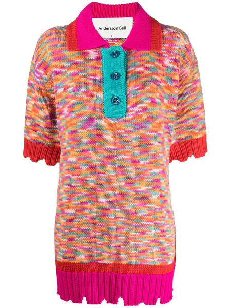  Andersson Bell Knitted Short-sleeved Polo Shirt - Pink 