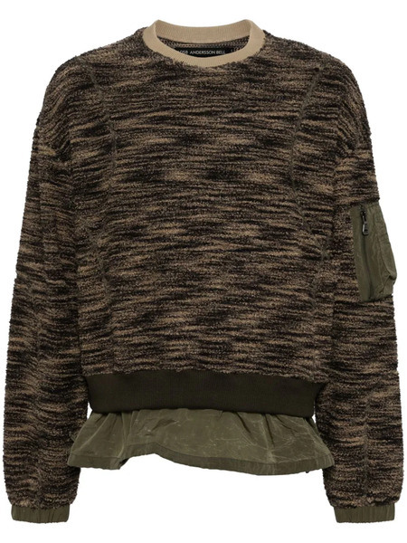  Andersson Bell Layered Fleece Sweater - Brown 