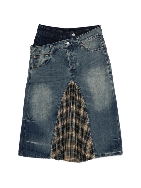  Andersson Bell Pleated Combo Flipped Demin Skirt - Blue 
