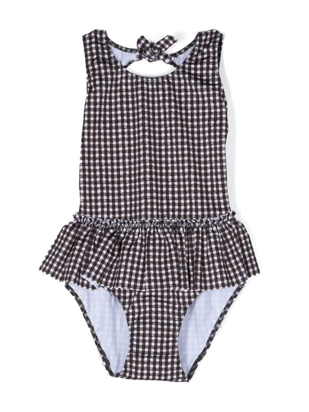  Andorine Check-pattern Swimsuit - Black 