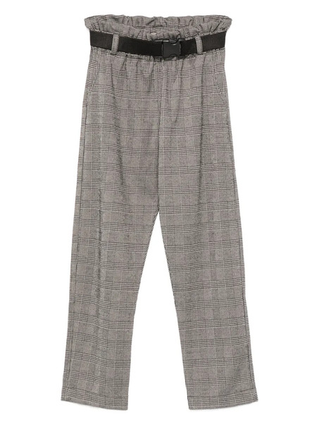  Andorine Checked Belted Trousers - Black 