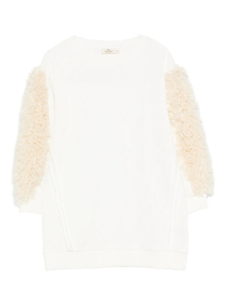  Andorine Faux-fur Detail Dress - Neutrals 
