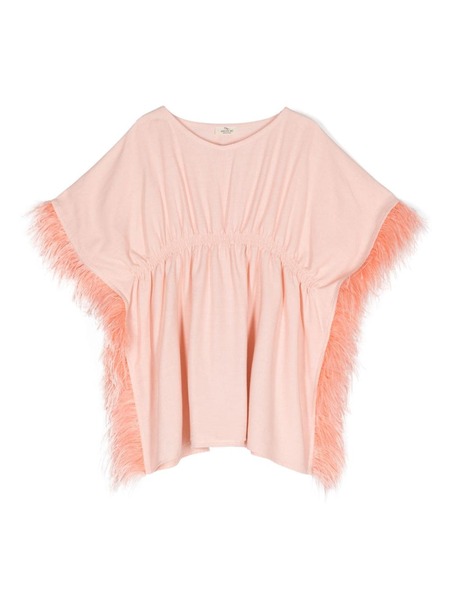  Andorine Feather-trimmed Dress - Pink 