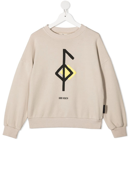  Andorine Graphic-print Organic Cotton Sweatshirt - Neutrals 