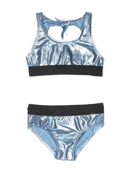  Andorine Metallic-effect Bikini Set - Blue 