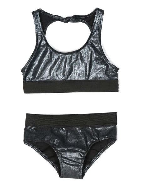  Andorine Metallic-effect Bikini Set - Blue 