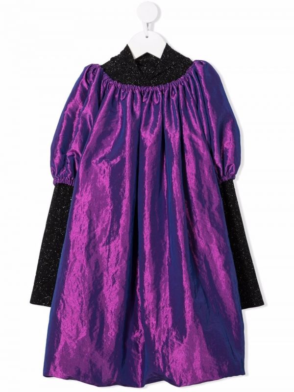  Andorine Metallic-effect Layered Dress - Purple 