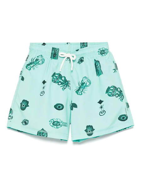  Andorine Printed Swim Shorts - Green 