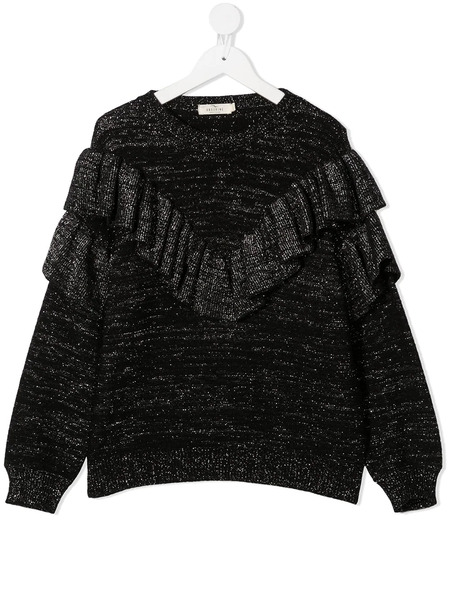  Andorine Ruffle Detail Jumper - Black 