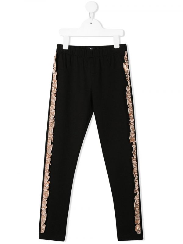  Andorine Ruffle Detail Pull-on Trousers - Black 