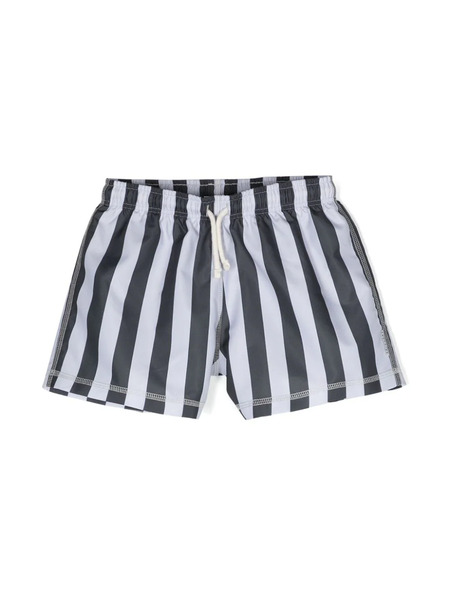  Andorine Striped Drawstring Swim Shorts - Black 