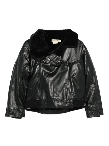  Andorine Texture-collar Bomber Jacket - Black 