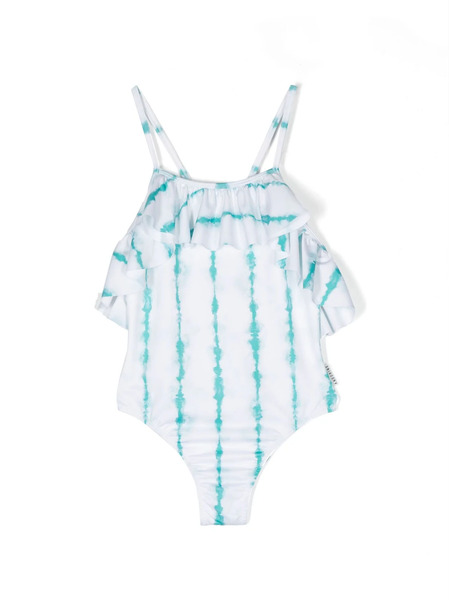  Andorine Tie-dye Print Stretch Swimsuit - White 