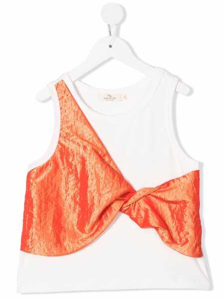 Andorine Twist-front Tank Top - White 