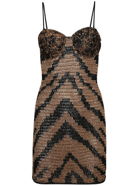  Andrea Almeida Zebra Short Dress - Neutrals 