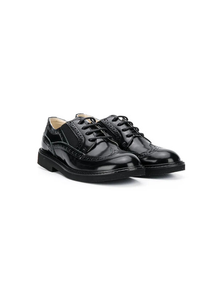  Andrea Montelpare Patent Round-toe Brogues - Black 