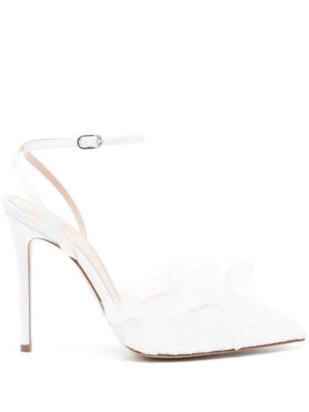  Andrea Wazen Franca Lace Pumps - White 