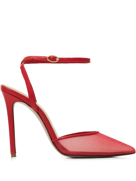  Andrea Wazen 105mm Denver Ankle-strap Pumps - Red 