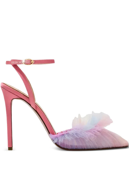  Andrea Wazen 120mm Franca Tulle Ankle-strap Pumps - Pink 