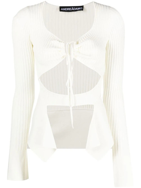  AndreĀdamo Asymmetric Cut-out Top - Neutrals 